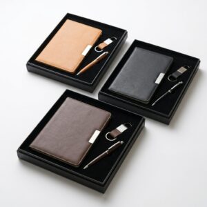 Coffret 3 Pcs Notebook Stylo Porte-clé