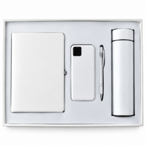 Coffret Cadeau Corporate Premium – Notebook, Powerbank, Stylo & Thermos